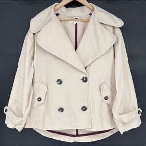 Free People Revolve Women's Highlands Peacoat in Tea Combo XS Beige Oversized